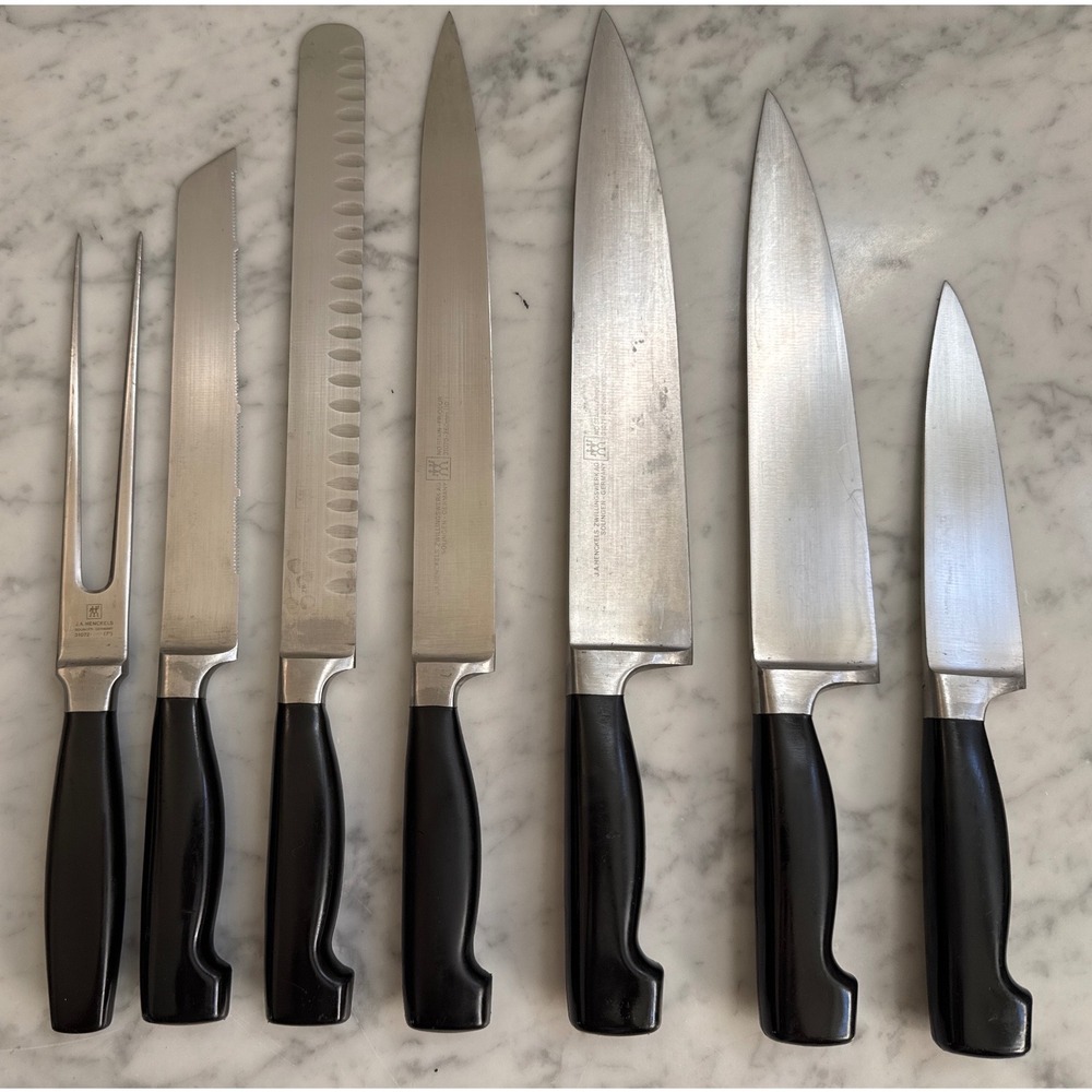 Zwilling JA Henckels 7pc Knife Set Solingen Germany Friodur Stainless Steel